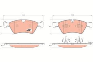 Jarrupalasarja, levyjarru, Etuakseli, MERCEDES-BENZ, 004 420 40 20, 164 420 08 20, 164 420 18 20, 164 420 22 20, 164 420 26 20, A 004 42