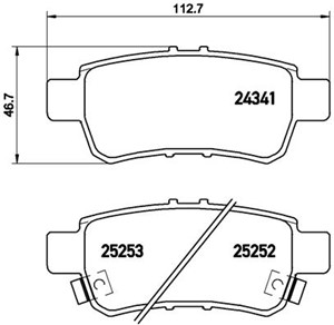 Jarrupalasarja, levyjarru, Taka-akseli, HONDA ODYSSEY, 43022SHJ405, 43022SHJ415, 43022SHJA00, 43022SHJX00