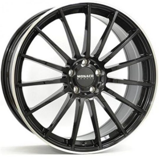 Monaco Mc1 Gloss Black Polished Lip 8/18 5/112 ET35 B66.5