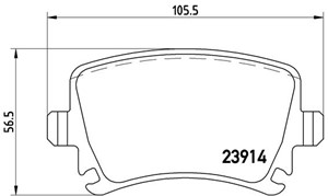 Jarrupalasarja, levyjarru, Taka-akseli, AUDI,SEAT,SKODA,VW, 1K0698451B, 1K0698451E, 1K0698451K, 3C0698451A