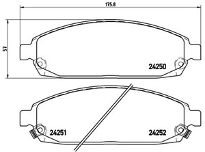 Jarrupalasarja, levyjarru, Etuakseli, JEEP COMMANDER, COMMANDER VAN, GRAND CHEROKEE III, 05080868AA, 05080868AB, 05080868AC, 5080868AA,
