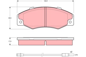 Jarrupalasarja, levyjarru, Etuakseli, RENAULT 21, 21 Kombi, 21 Sedan, 21 Skåp / kombi, 77 01 202 481, 77 01 202 731, 77 01 202 785, 77 0