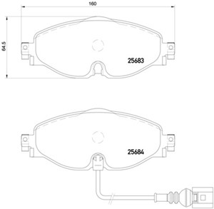 Jarrupalasarja, levyjarru, Etuakseli, SEAT,VW,SKODA,AUDI, 5Q0698151, 5Q0698151A, 5Q0698151AH, 5Q0698151B, 5Q0698151F, 8V0698151, 8V06981