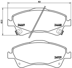 Jarrupalasarja, levyjarru, Etuakseli, TOYOTA AURIS, AURIS Kombi, AVENSIS Kombi, AVENSIS Sedan, COROLLA Sedan, VERSO, VERSO VAN, 04465021