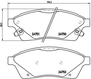 Jarrupalasarja, levyjarru, Etuakseli, CADILLAC SRX, SAAB 9-4X, 20887798, 20983942