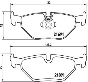 Jarrupalasarja, levyjarru, Taka-akseli, ALPINA B10, B10 Touring, BMW 5 [E39], 5 Touring [E39], 34211163395, 34212157591, 34212157592, 34