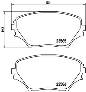 Jarrupalasarja, levyjarru, Etuakseli, TOYOTA RAV 4 II, 0446542070, 0446542071, 0446542080, 0446542110, 0446542130, 04465YZZCN, 04465YZZC