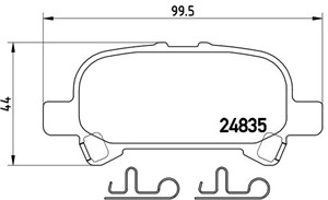 Jarrupalasarja, levyjarru, Taka-akseli, TOYOTA AVALON Sedan, SOLARA Coupé, 0446606030, 0446633060, 0446633080, 0446641020