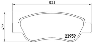 Jarrupalasarja, levyjarru, Etuakseli, CITROËN C1, C1 II, PEUGEOT 107, 108, TOYOTA AYGO, 044650H010, 044650H020, 044650H030, 044650H031,