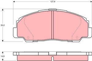 Jarrupalasarja, levyjarru, Etuakseli, DAIHATSU ROCKY Hard Top, ROCKY Soft Top, RUGGER, 0449187612, 04491-87612, 04491-87612-000, 04491-8