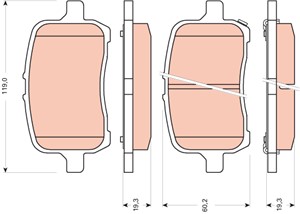 Jarrupalasarja, levyjarru, Etuakseli, CHEVROLET HHR, MALIBU, MALIBU Halvkombi, OPEL GT Cabriolet, PONTIAC G6, SOLSTICE Cabriolet, 152437