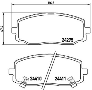 Jarrupalasarja, levyjarru, Etuakseli, HYUNDAI i10 I, i10 Sedan II, KIA PICANTO, 5810107A10, 5810107A20, 581010XA01, 581010XA10