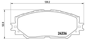 Jarrupalasarja, levyjarru, Etuakseli, LEXUS,SUBARU,TOYOTA, 0446502220, 0446502240, 0446502310, 0446502400, 044650D200, 044650R010, 04465