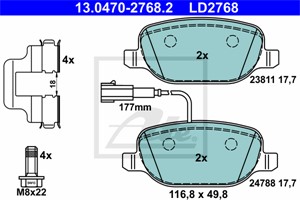 Jarrupalasarja, levyjarru, Taka-akseli, ALFA ROMEO GIULIETTA, GIULIETTA Skåp/halvkombi, 71770096, 77365542