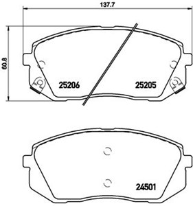Jarrupalasarja, levyjarru, Etuakseli, HYUNDAI,KIA, 581012SA50, 581012SA51, 581012SA70, 581012SA75, 581012YA00, 581012YA50, 581013RA05, 5