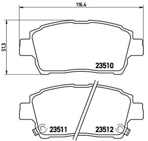 Jarrupalasarja, levyjarru, Etuakseli, TOYOTA, 044650W050, 0446512580, 0446512590, 0446512591, 0446512592, 0446513020, 0446513040, 044651