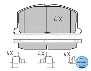 Jarrupalasarja, levyjarru, Etuakseli, TOYOTA, 04465 12240, 04465-10040, 04465-12040, 04465-12090, 04465-12240, 0446516120, 04465-16120,