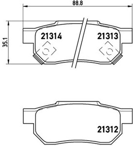 Jarrupalasarja, levyjarru, Taka-akseli, ACURA,HONDA,MG,ROVER, 06022SP8000, 06430SAAJ50, 1605731, 1A002643Z, 43022S04000, 43022S04010, 43