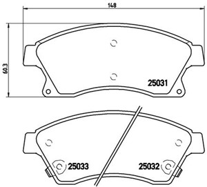 Jarrupalasarja, levyjarru, Etuakseli, CHEVROLET,OPEL,VAUXHALL, 13301207, 13356286, 13374966, 13412272, 13412807, 1605169, 1605261, 42570
