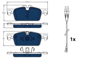 Jarrupalasarja, levyjarru, Taka-akseli, PEUGEOT 3008 Minibus, minivan, 508 I, 508 SW I, 4254 35