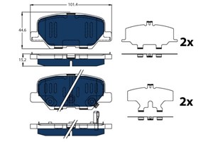 Jarrupalasarja, levyjarru, Taka-akseli, MITSUBISHI ECLIPSE CROSS, OUTLANDER III, OUTLANDER Van III, 4605A492