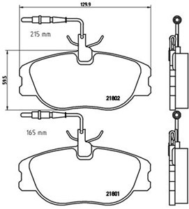Jarrupalasarja, levyjarru, Etuakseli, CITROËN,FIAT,LANCIA,PEUGEOT, 1611458180, 1617249280, 425109, 425110, 425453, 71752992, 71770974, 7