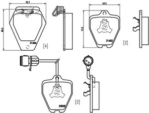 Jarrupalasarja, levyjarru, AUDI 100 C4 Avant, 100 C4 Sedan, A6 C4, A6 C4 Avant, A8 D2, 441698151G, 4A0698151B, 4A0698151D, 4B3615118A, 4