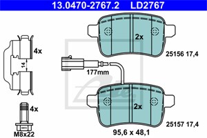 Jarrupalasarja, levyjarru, Taka-akseli, ALFA ROMEO GIULIETTA, GIULIETTA Skåp/halvkombi, 71770092, 77365357