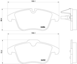 Jarrupalasarja, levyjarru, Etuakseli, CITROËN,PEUGEOT, 1609253180, 1610103780, 1610103880, 1617283280, 1619790280, 425403, 425424, 42543