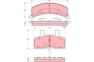 Jarrupalasarja, levyjarru, Etuakseli, CADILLAC,CHEVROLET,DODGE, 04874866AB, 12321430, 12321448, 18012239, 18029756, 18029804, 18029805,