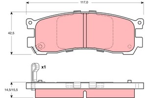 Jarrupalasarja, levyjarru, Taka-akseli, MAZDA MPV I, J0V1-26-432B, J0Y12643Z, J0Y12643ZA, J0Y12643ZB, J0Y126443ZB, LBY02643Z, LCY12643Z