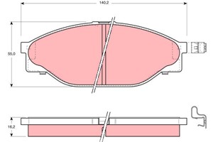 Jarrupalasarja, levyjarru, Etuakseli, TOYOTA HIACE Buss IV, HIACE Skåp IV, HILUX Pick-up V, HILUX Pick-up VI, 04465-26010, 04465-26200,