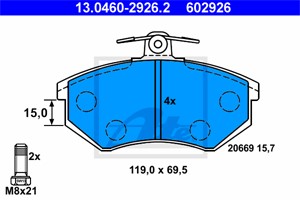 Jarrupalasarja, levyjarru, Etuakseli, AUDI 80 B2 Sedan, 90 B2, COUPE B2, COUPE B3, 853 698 151 A, 853 698 151