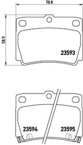 Jarrupalasarja, levyjarru, Taka-akseli, MITSUBISHI, 4605A783, 4605B291, MN102626, MR307415, MR389575, MZ690027, MZ690047