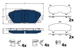 Jarrupalasarja, levyjarru, Etuakseli, LEXUS CT, TOYOTA PRIUS, 04465-47060, 04465-47070
