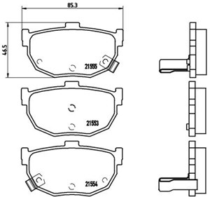 Jarrupalasarja, levyjarru, Taka-akseli, HYUNDAI,KIA,NISSAN, 1V0T2648Z, 4406008E91, 4406061E92, 4406061E94, 4406065E90, 4406065E91, 44060