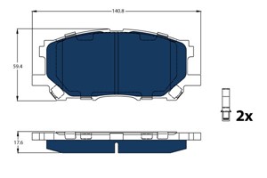 Jarrupalasarja, levyjarru, Etuakseli, LEXUS RX, TOYOTA HIGHLANDER / KLUGER, 04465-0W070