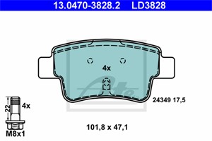 Jarrupalasarja, levyjarru, Taka-akseli, ABARTH GRANDE PUNTO, FIAT GRANDE PUNTO, 50902169, 77363959