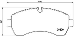 Jarrupalasarja, levyjarru, Etuakseli, MERCEDES-BENZ,VW, 0044206820, 0044208220, 0054205320, 0084204720, 2E0698151A, 2E0698151C, 2E069815