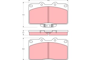 Jarrupalasarja, levyjarru, Etuakseli, DODGE STEALTH Halvkombi, MITSUBISHI 3000 GT Coupé, GTO Coupé, 4605A588, AY040-MT010, MB857259, MB8