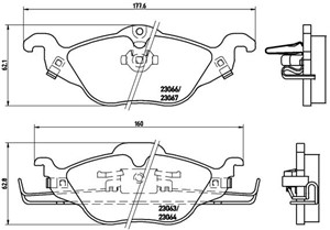 Jarrupalasarja, levyjarru, Etuakseli, CHEVROLET,OPEL,VAUXHALL, 1605000, 1605034, 1605070, 1605091, 1605121, 1605959, 90544025, 9195144,