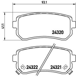 Jarrupalasarja, levyjarru, Taka-akseli, HYUNDAI,KIA, 583020QA00, 583020ZA00, 583021GA00, 583021XA30, S583020ZA00, S583021GA00
