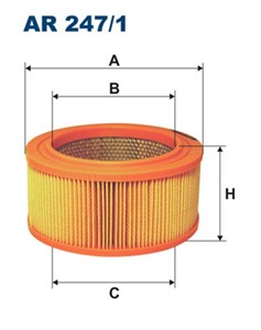 Ilmansuodatin, VOLVO 140, 140 Kombi, 240, 240 Kombi, 1277747, 5003 242, 5004 387, 5004 731, A 780 X 9601 SA, A 780 X 9601 UA