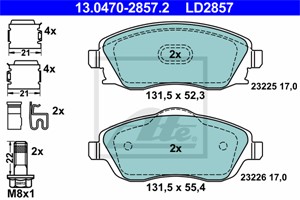 Jarrupalasarja, levyjarru, Etuakseli, OPEL,VAUXHALL, 16 05 081, 16 05 092, 16 05 964, 16 05 974, 9200108, 93172261, 93176114, 93184269