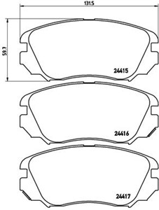 Jarrupalasarja, levyjarru, Etuakseli, BENTLEY,CHEVROLET,OPEL,SAAB,VAUXHALL, 13237750, 13237753, 13312895, 1605185, 1605236, 1605624, 208