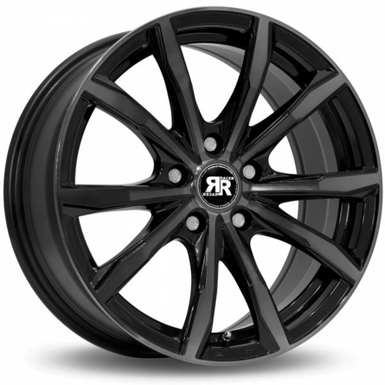 Racer Fusion Bright Black Machined Face Black Lip 7/16 5/114.3 ET40 B73.1