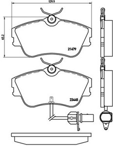 Jarrupalasarja, levyjarru, Etuakseli, HONDA CIVIC Sedan VIII, VW TRANSPORTER Buss IV, TRANSPORTER Flak/chassi IV, TRANSPORTER Skåp IV, 7