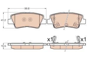 Jarrupalasarja, levyjarru, Taka-akseli, HYUNDAI ACCENT IV, ELANTRA Sedan V, SONATA VII, VELOSTER, 58302-3XA30