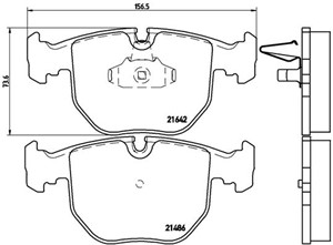 Jarrupalasarja, levyjarru, Etuakseli, ALPINA B10, B10 Touring, BMW 5 [E39], 5 Touring [E39], 7 [E38], X3 [E83], X5 [E53], 34111163227, 3