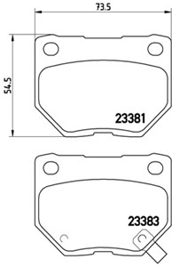 Jarrupalasarja, levyjarru, Taka-akseli, SUBARU IMPREZA Kombi, IMPREZA Sedan, 26696FA000, 26696FA020, 26696FE060, 26696FE070, MDX2750AA
